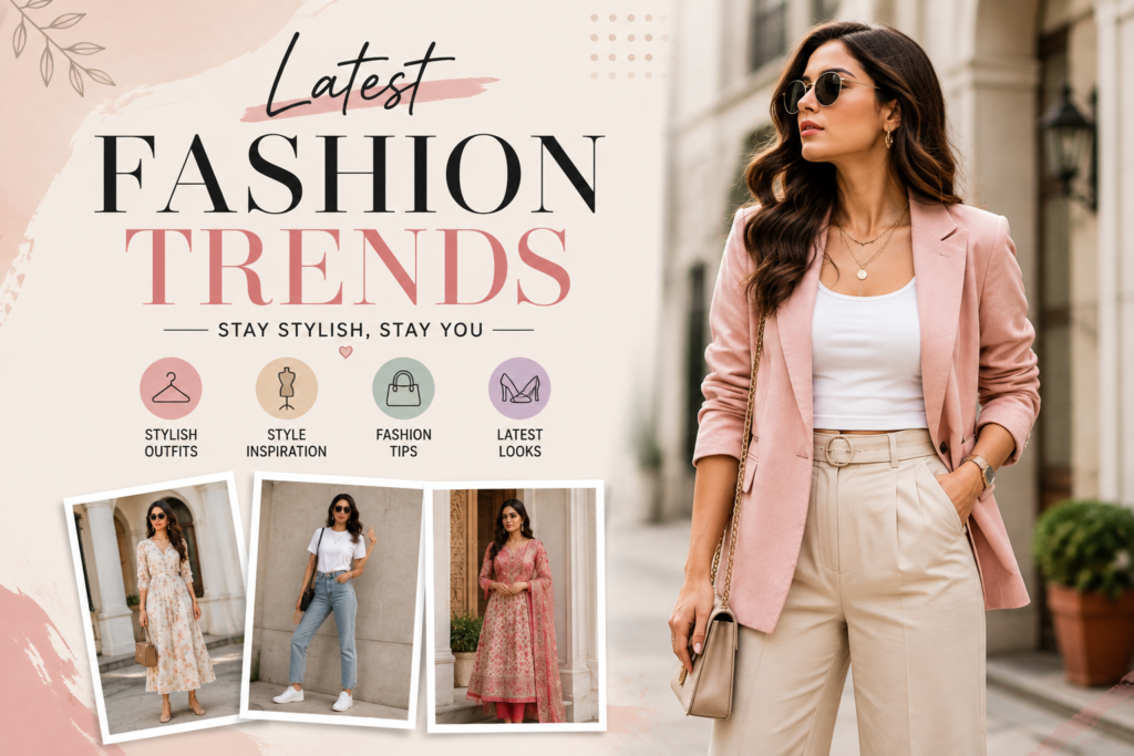 Latest fashion trends for women with stylish outfits and fashion looks