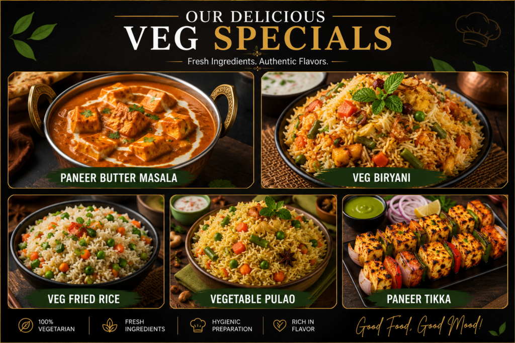 Healthy and delicious vegetarian food dishes